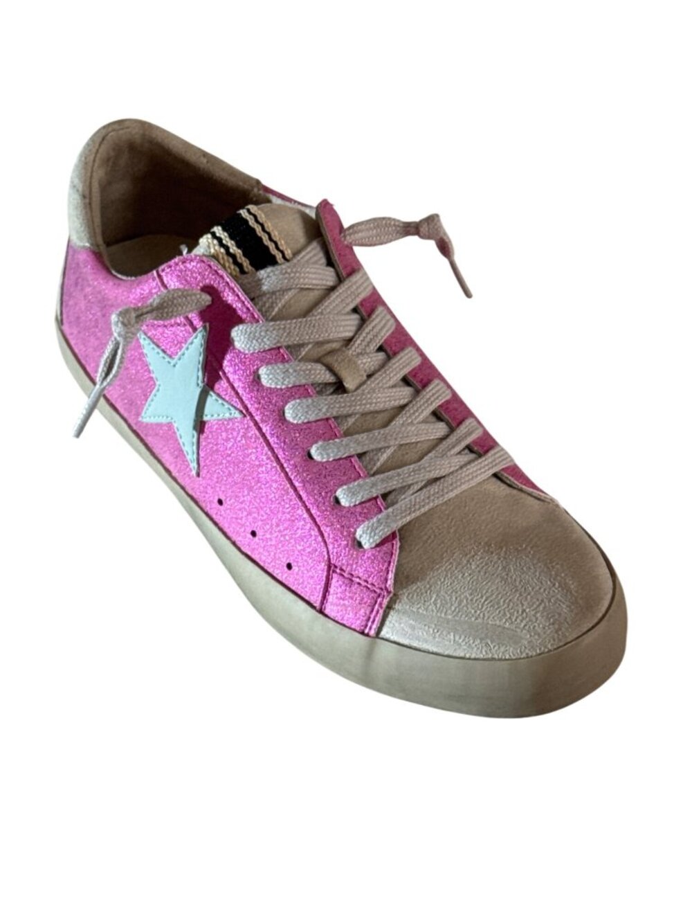 Shu Shop Paula Kids Metallic Fuchsia Sneakers Size 5 Leather & Man-Made Material